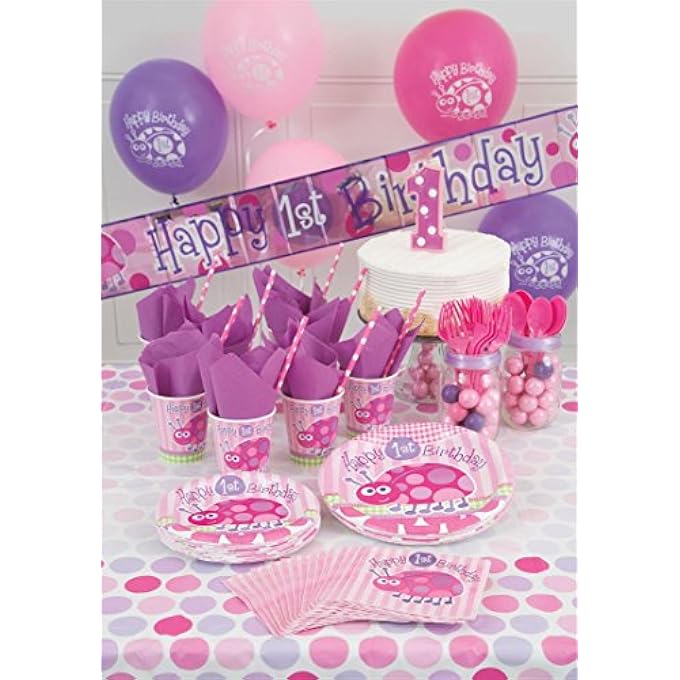 UNIQUE FIRST BIRTHDAY LADYBUG LUNCHEON NAPKIN 16 PIECES - Image 2